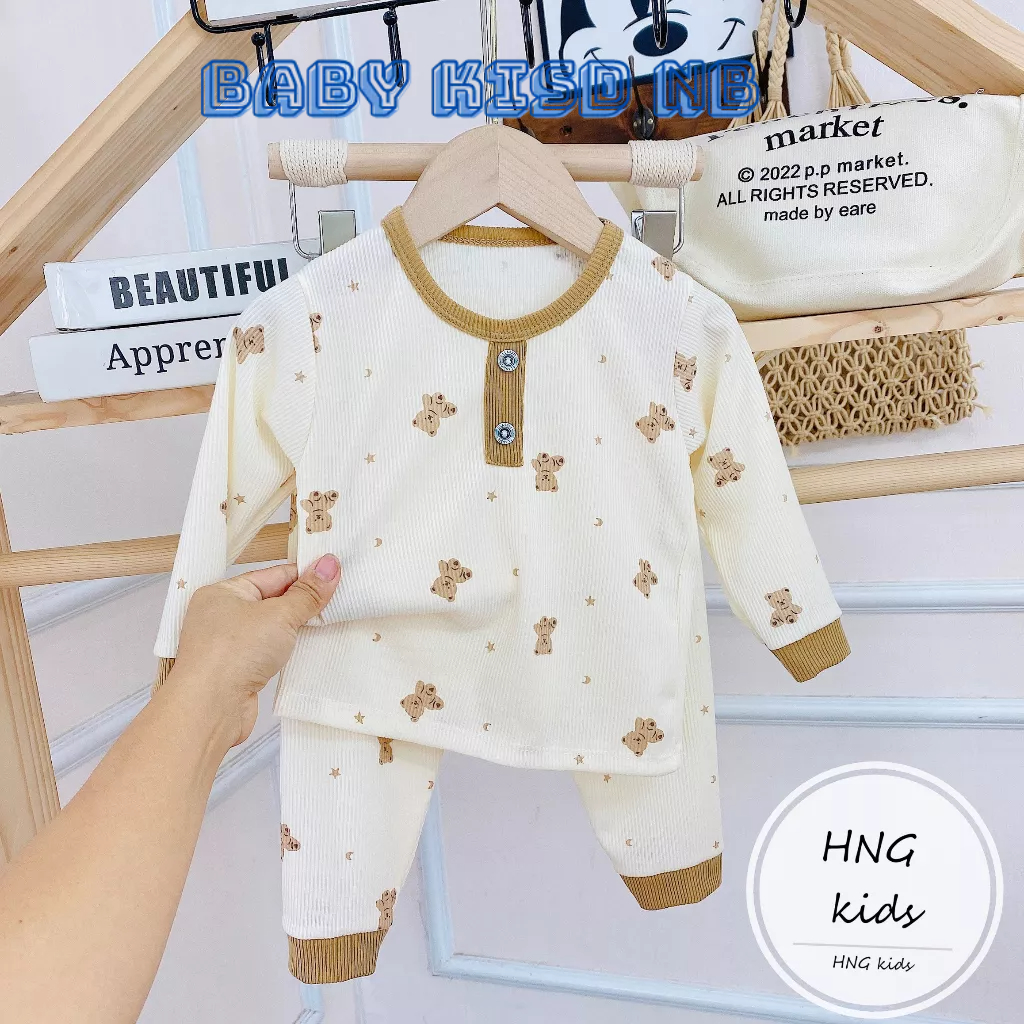 Bộ Tăm Dài Tay Cho Bé Trai Bé Gái Họa Tiết Đáng Yêu GD4