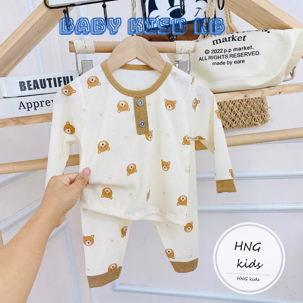 Bộ Tăm Dài Tay Cho Bé Trai Bé Gái Họa Tiết Đáng Yêu GD4