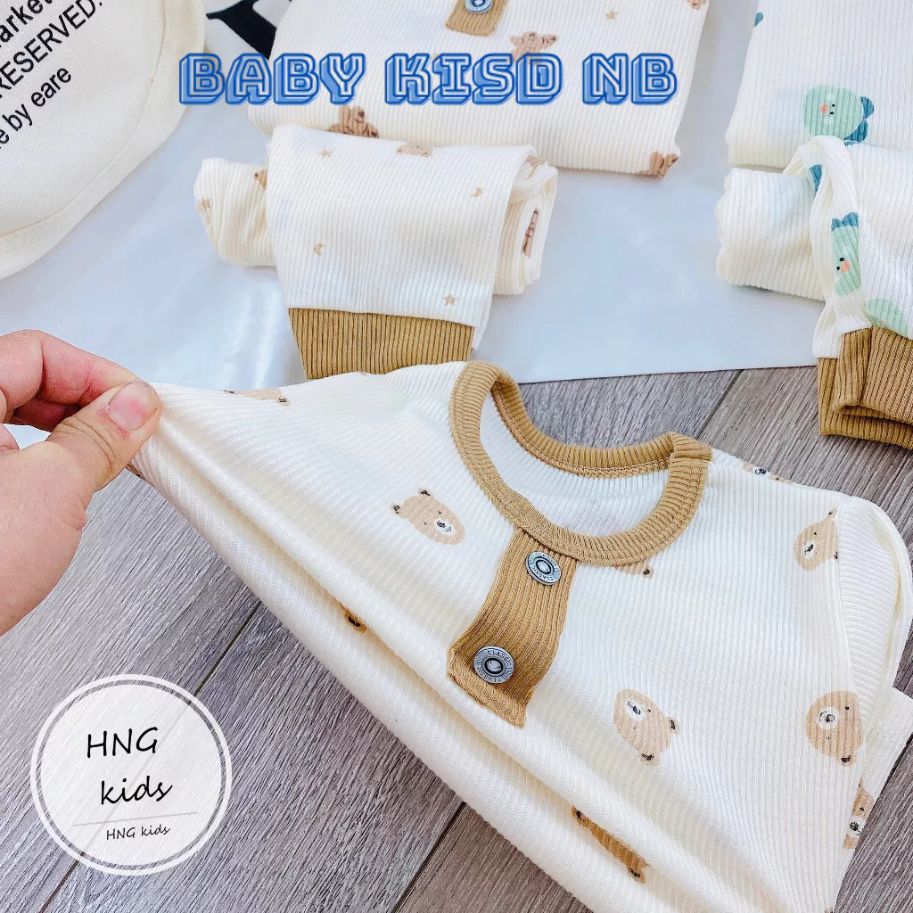 Bộ Tăm Dài Tay Cho Bé Trai Bé Gái Họa Tiết Đáng Yêu GD4