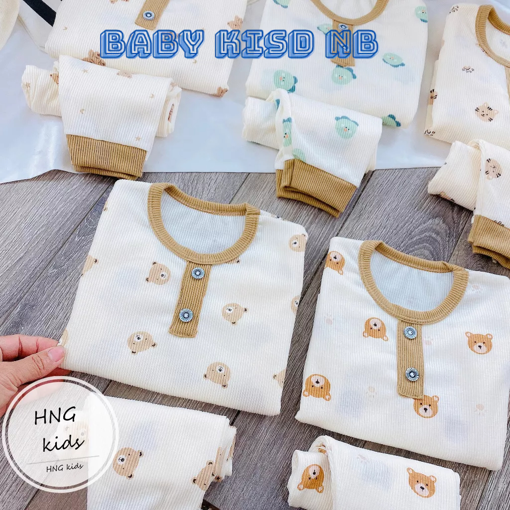 Bộ Tăm Dài Tay Cho Bé Trai Bé Gái Họa Tiết Đáng Yêu GD4