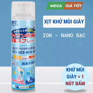 Xịt khử mùi giày ion Nano Bạc, Chai sịt khử mùi giày khử khuẩn mùi hôi chân xịt thơm giày cho hiệu quả tức thì