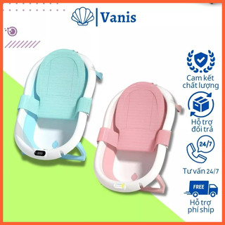 Chậu tắm cảm biến nhiệt độ nước cho bé, thau tắm cao cấp cho bé, bồn tắm có lưới tắm thông dụng đỡ trẻ