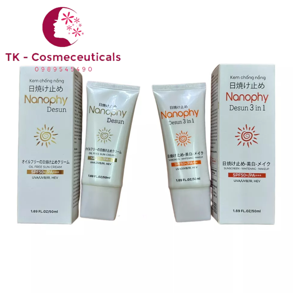 Kem Chống Nắng Nanophy Desun SPF50/ PA +++ Cho Da Dầu Mụn Và Da Nhạy Cảm - 50ml