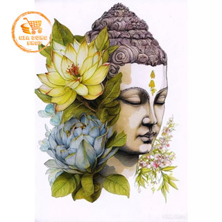 Thiền Tịnh H72 - Tranh Đính Đá 5D Tự Hoàn Thành Kích thước 40x30Cm - Tranh Đính Đá Hình Phật  - Tranh Gắn Đá DIY