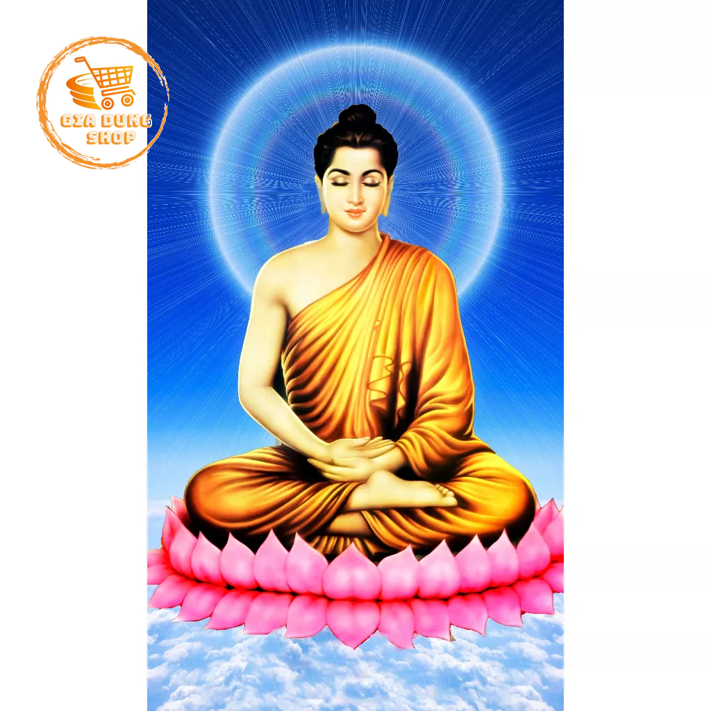 Thiền Tịnh H72 - Tranh Đính Đá 5D Tự Hoàn Thành Kích thước 40x30Cm - Tranh Đính Đá Hình Phật  - Tranh Gắn Đá DIY