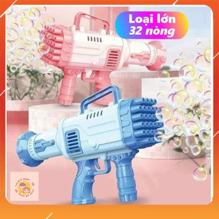 Súng Bắn Bong Bóng Xà Phòng 32 Nòng Loại Lớn Siêu Mạnh Cho Bé Tăng Kèm Pin Và Gói Xà Bông 