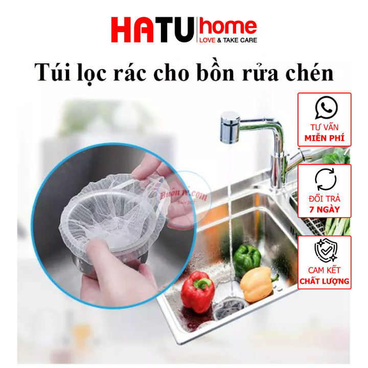 Set 100 túi lọc rác bồn rửa chén, lưới lọc rác bồn rửa bát, túi lưới lọc rác bồn rửa bát, lọc bồn rử