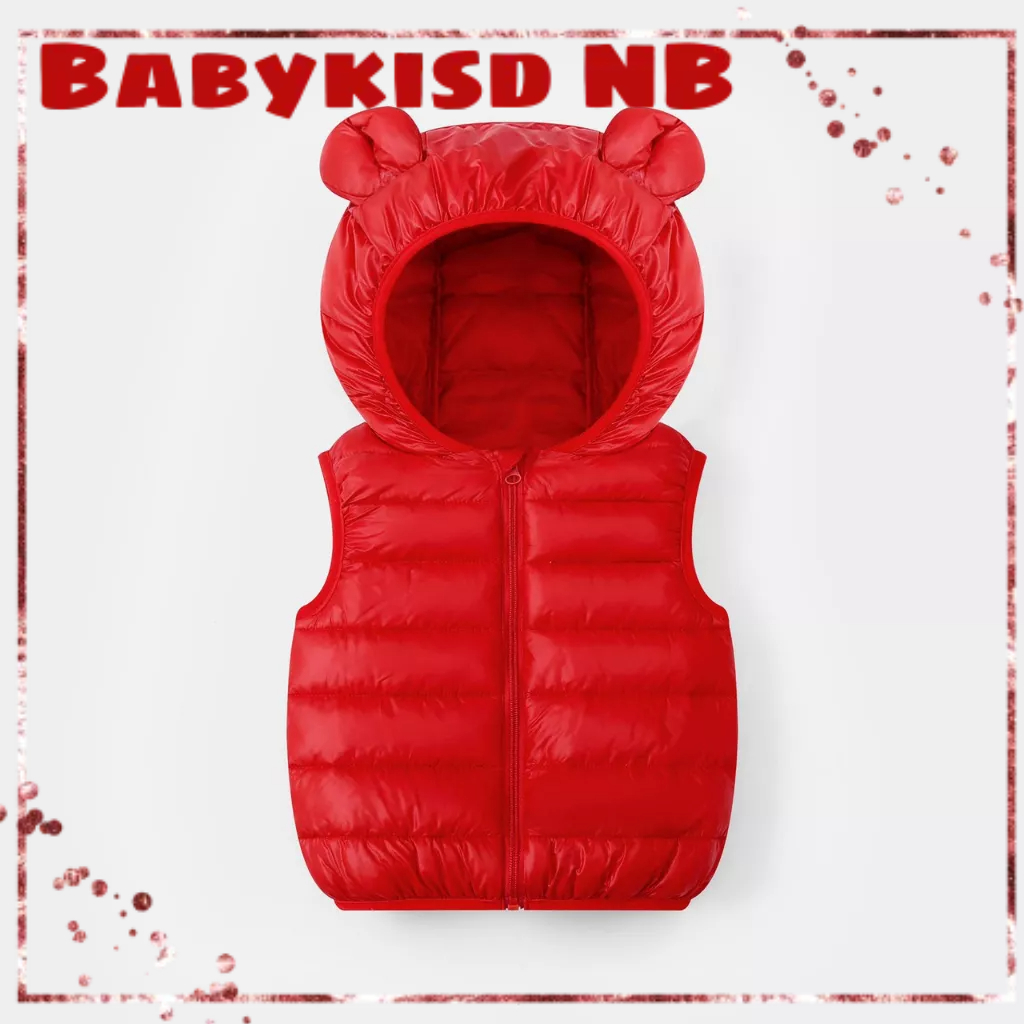 Áo khoác gile có mũ cho bé siêu nhẹ đủ size từ 10-20kg A2