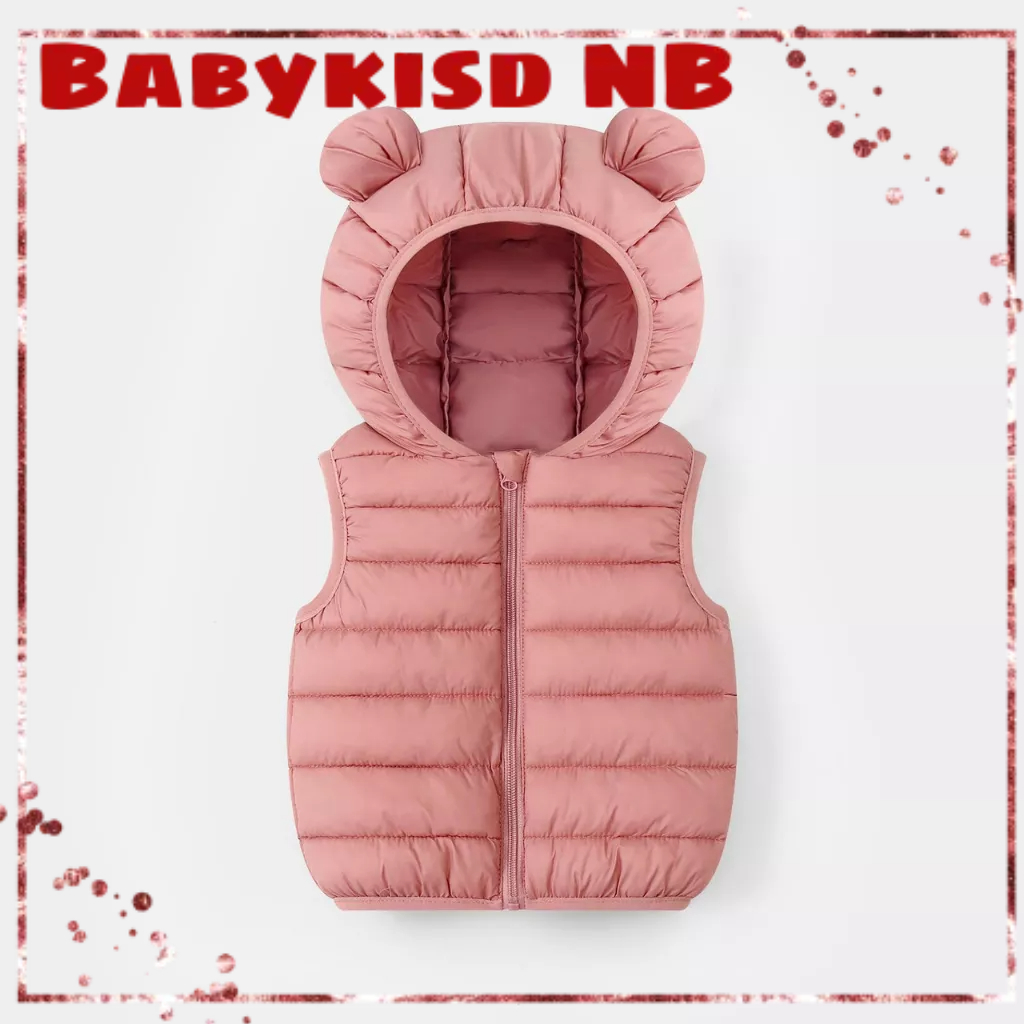 Áo khoác gile có mũ cho bé siêu nhẹ đủ size từ 10-20kg A2
