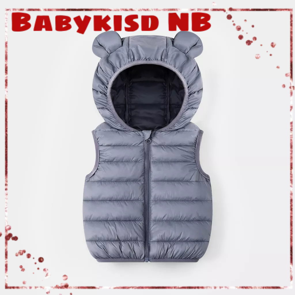 Áo khoác gile có mũ cho bé siêu nhẹ đủ size từ 10-20kg A2