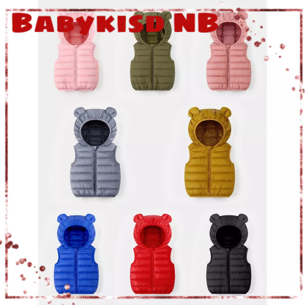 Áo khoác gile có mũ cho bé siêu nhẹ đủ size từ 10-20kg A2