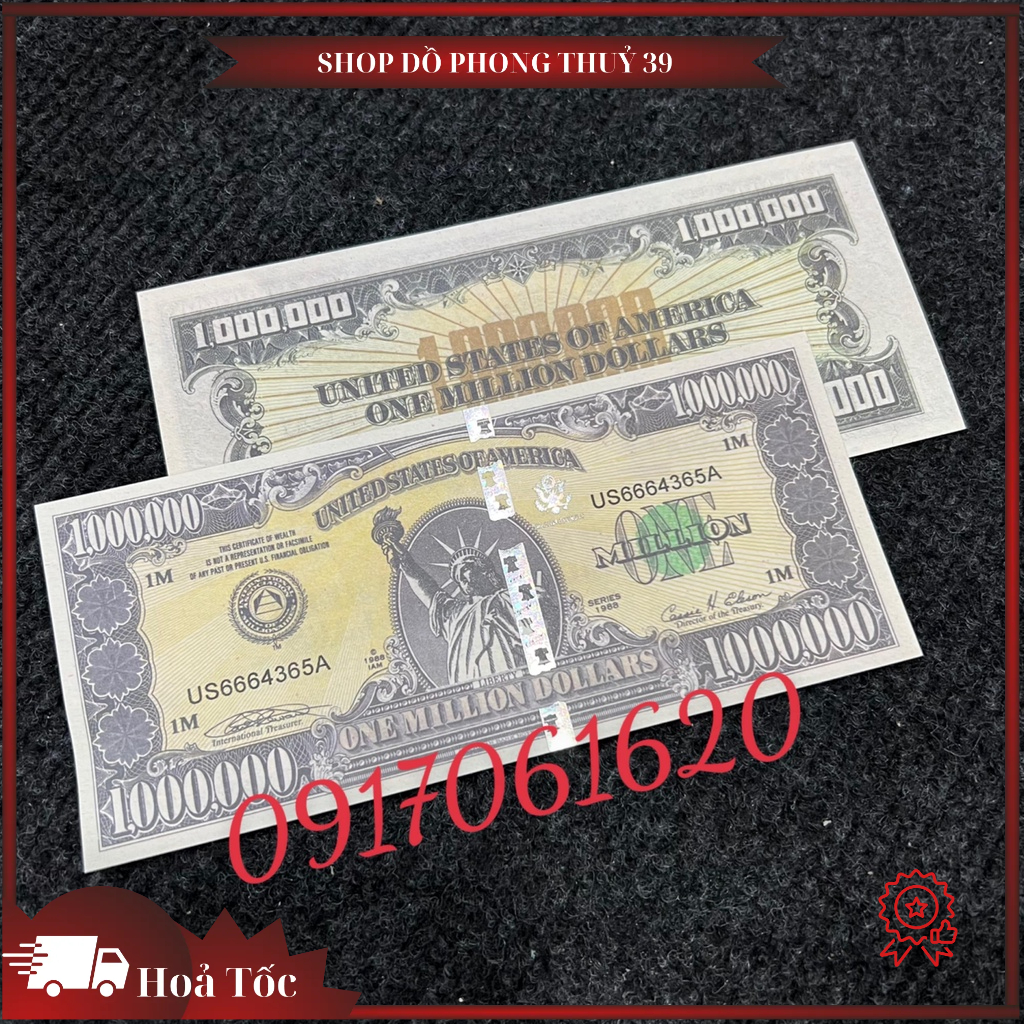 Tờ 1 Triệu USD - Đô La Mỹ Kỉ Niệm Siêu Cấp, Có Bảo An Huỳnh Quang Siêu Đẹp