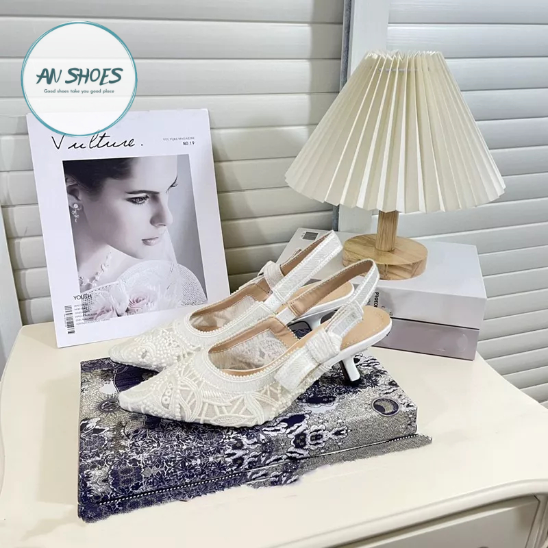 ☘️ AN SHOES☘️ Sangdal bít mũi zen hoa gót nhọn 5cm Dorr. HÀNG QUẢNG CHÂU FULL BOX