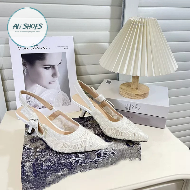 ☘️ AN SHOES☘️ Sangdal bít mũi zen hoa gót nhọn 5cm Dorr. HÀNG QUẢNG CHÂU FULL BOX