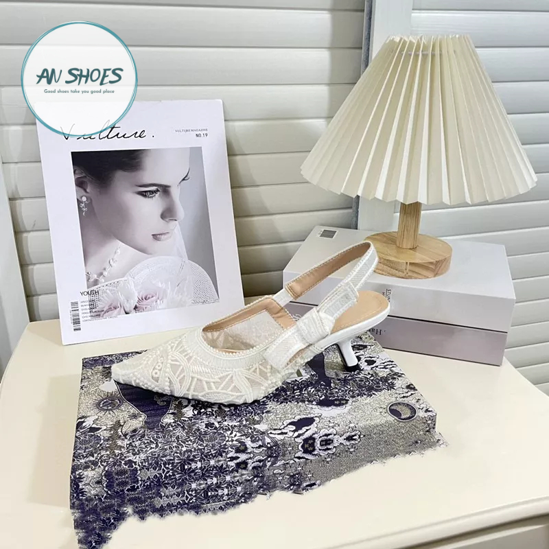 ☘️ AN SHOES☘️ Sangdal bít mũi zen hoa gót nhọn 5cm Dorr. HÀNG QUẢNG CHÂU FULL BOX