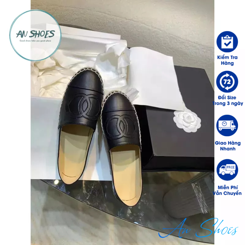 ☘️ AN SHOES☘️ Giày tom cói chane đế bệt. Hàng quảng châu full box.