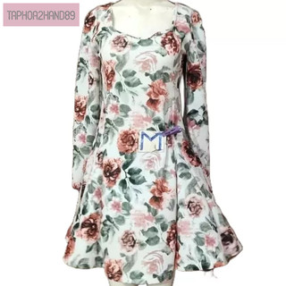 Đầm nữ hoạ tiết hoa dài tay form A xinh size s m