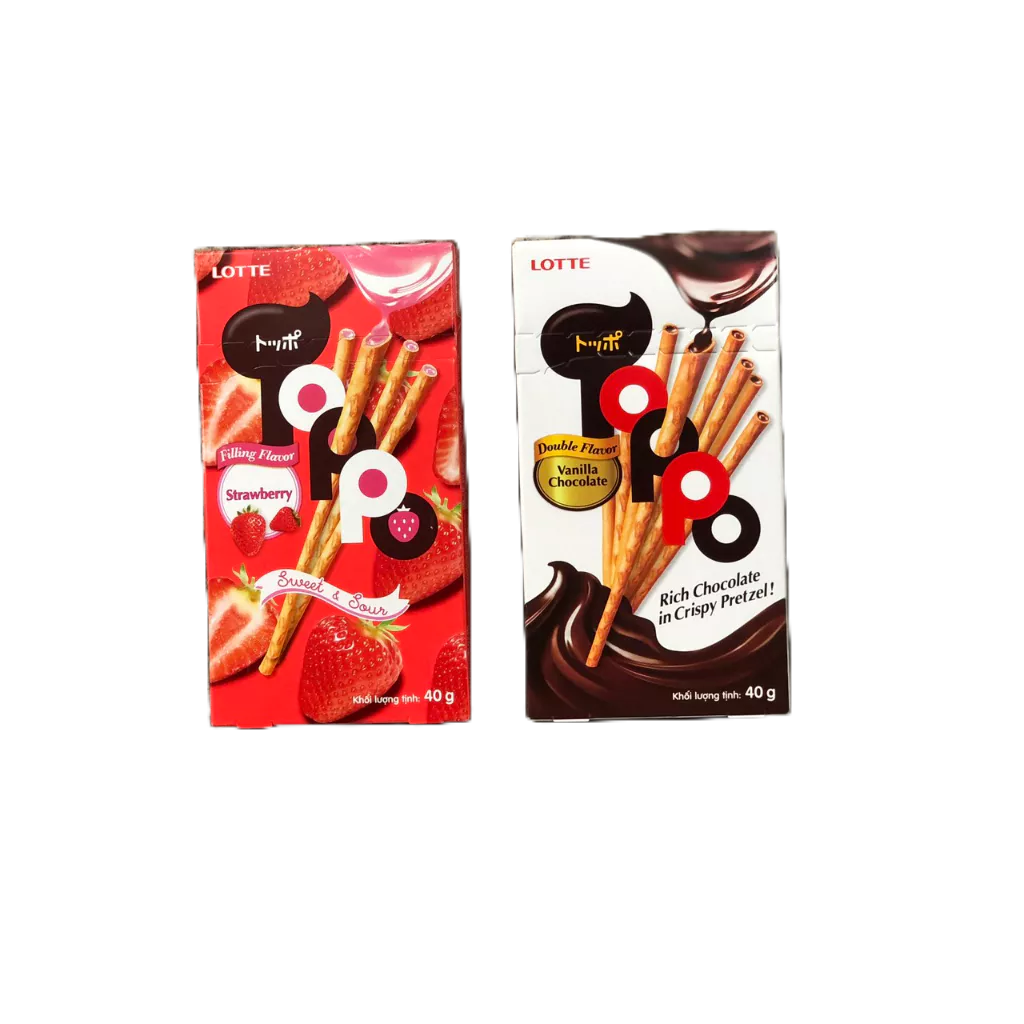 Lẻ 1 Hộp Bánh Que Lotte Toppo Vanila / Dâu 40g