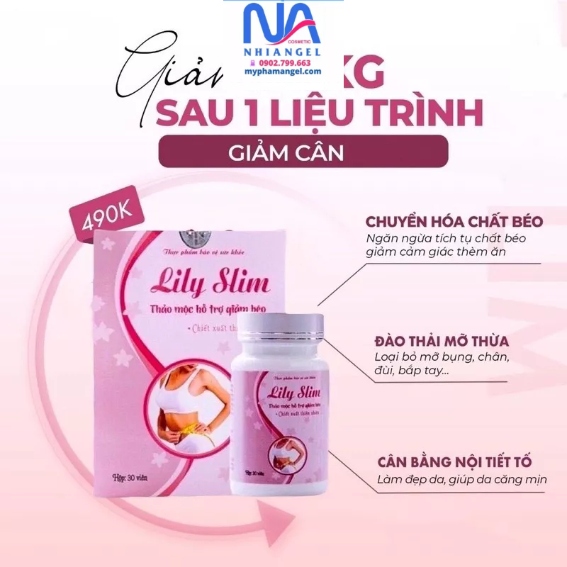 (xã hàng bán lỗ )Giảm Cân LILY SLim Hộp 30v Hạn Dài Có Tem