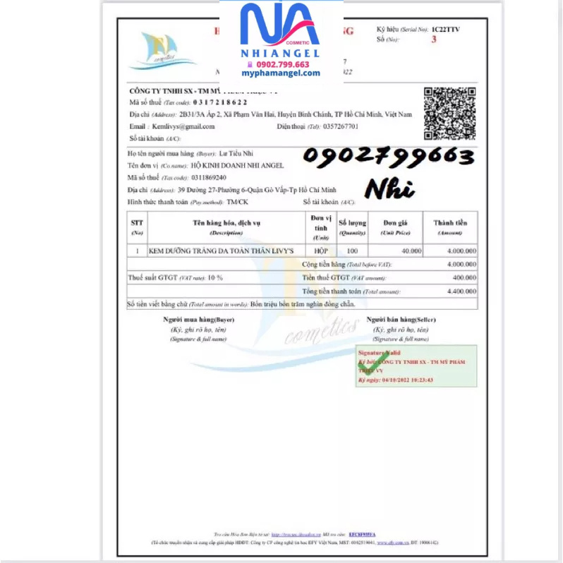 Body livy’s vàng chính hãng