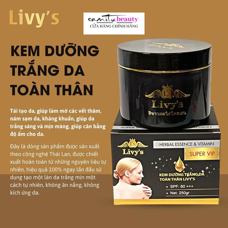 Kem dưỡng trắng body Livy đen chính hãng SP000183