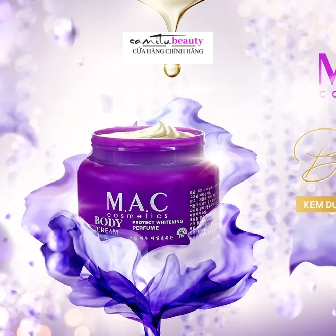 Kem body m.a.c trắng da toàn thân chống nắng makeup tẩy mạnh công thức Trắng nhanh trắng bóc sau lần đầu sử dụng 200gam