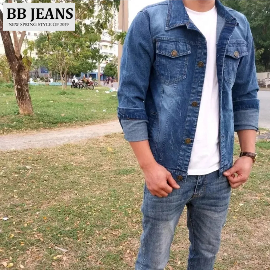 6 màu áo khoác jean nam nữ CAO CẤP CO DÃN 4 CHIỀU size 40-90kg Bigsize BB Jeans Official