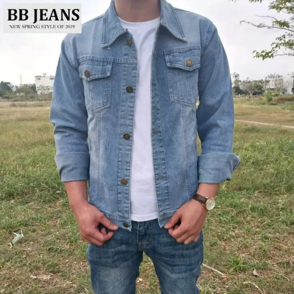 6 màu áo khoác jean nam nữ CAO CẤP CO DÃN 4 CHIỀU size 40-90kg Bigsize BB Jeans Official