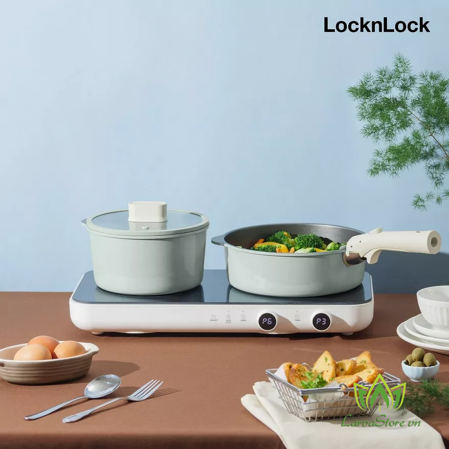 Bếp từ đôi LocknLock EJI326WHT