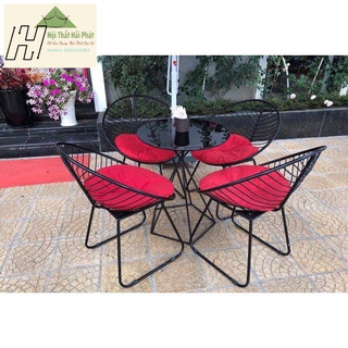 Ghế nón sắt, ghế kèm đệm, ghế cafe