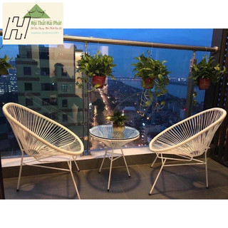 Bàn ghế ban công chung cư, decor giá rẻ