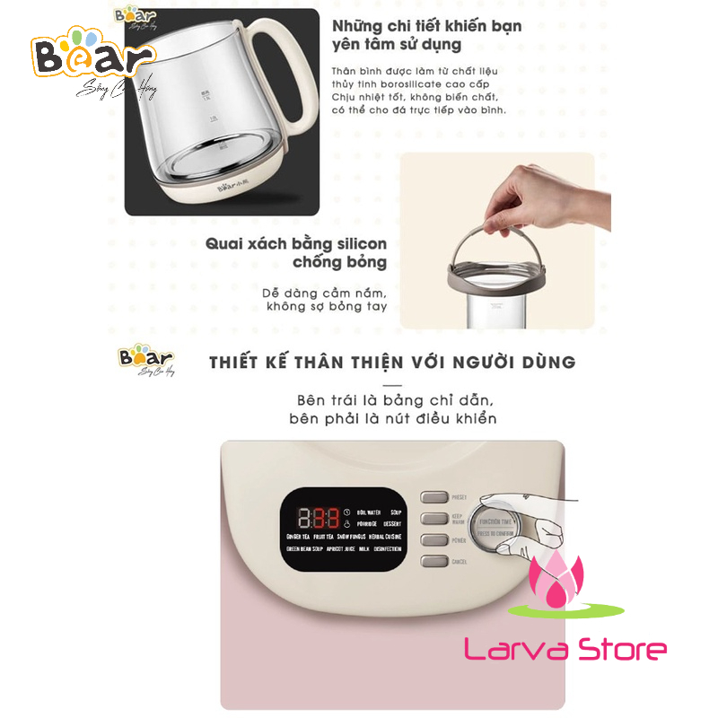 Bình Đun Pha Trà Bear YSH-C15Q5  - Bản Quốc Tế - Bảo Hành 18 Tháng