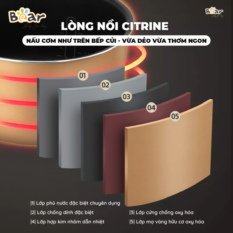 Nồi Cơm Điện Bear 3L SB-NC30A Hàng Chính Hãng - Bảo Hành 18 Tháng