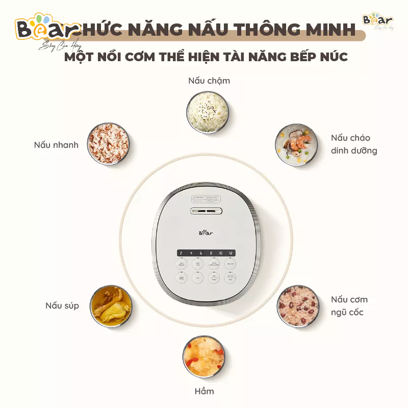 Nồi Cơm Điện Bear 3L SB-NC30A Hàng Chính Hãng - Bảo Hành 18 Tháng