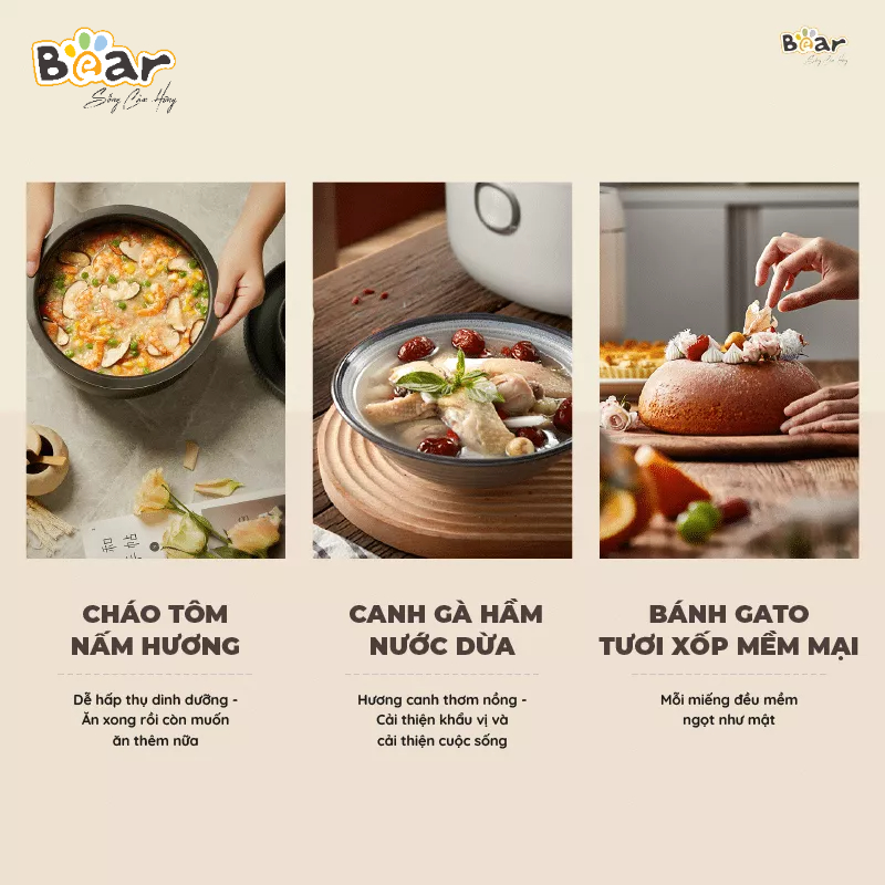 Nồi Cơm Điện Bear 3L SB-NC30A Hàng Chính Hãng - Bảo Hành 18 Tháng