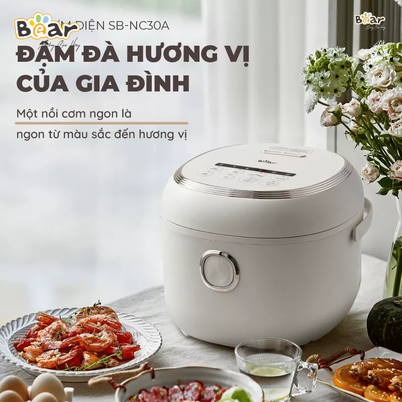 Nồi Cơm Điện Bear 3L SB-NC30A Hàng Chính Hãng - Bảo Hành 18 Tháng