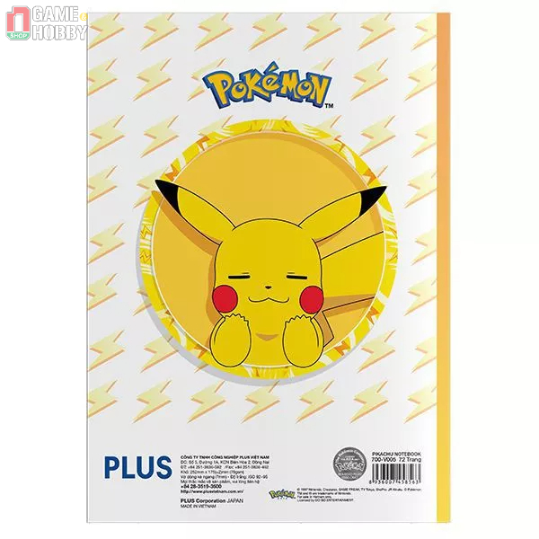Tập học sinh Notebook B5 Pokemon kẻ ngang 72 trang màu vàng