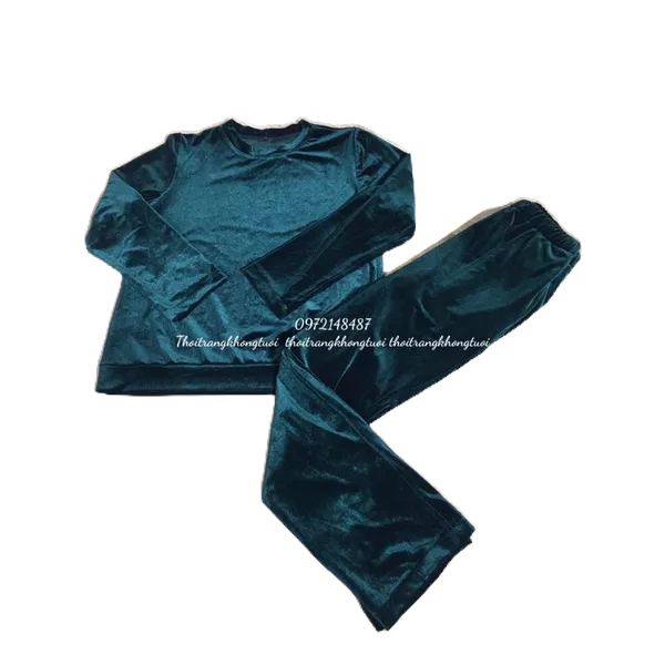 Bộ đồ nhung trung niên mặc nhà dành tặng Mẹ chất nhung dày