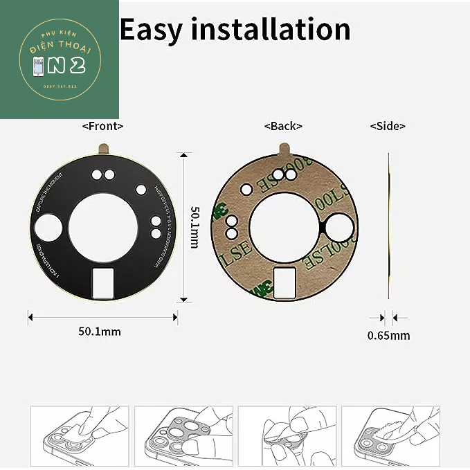 Khung Kim Loại Bảo Vệ Camera cho Xiaomi Mi 12S Ultra Viền Vàng Và Đen