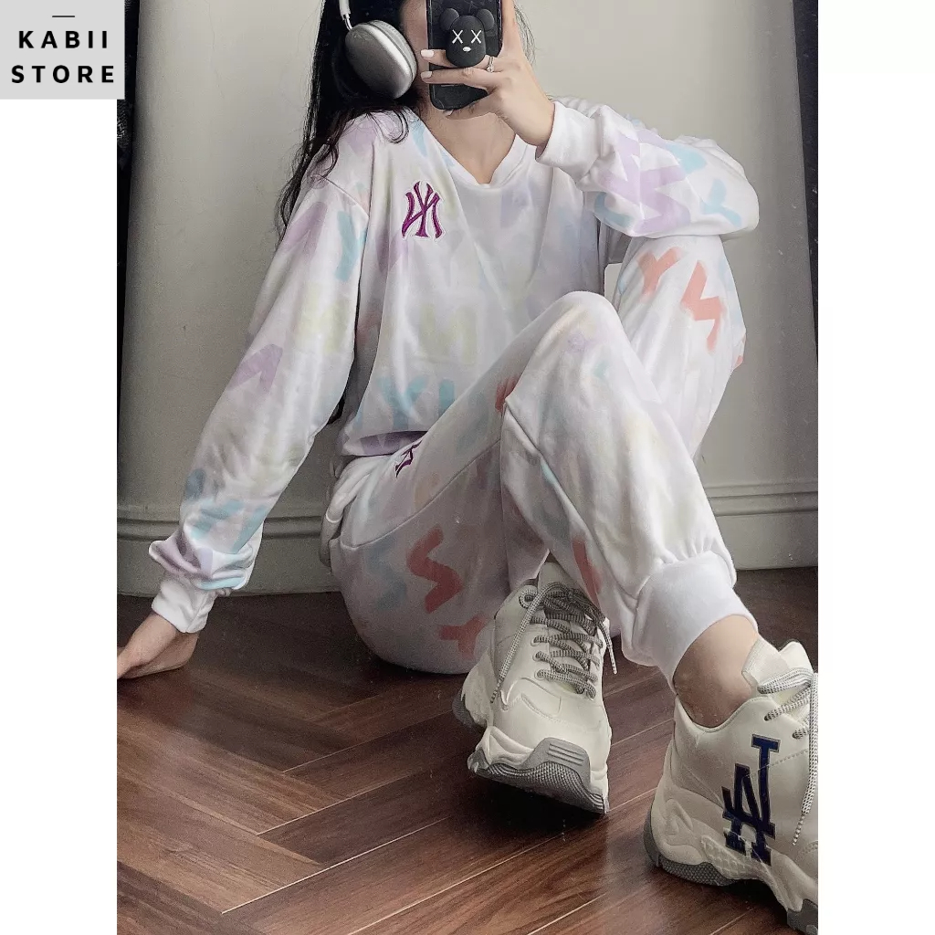 Set bộ NY loang tay dài, Chất nỉ mát, Hàng đầu mùa dày dặn đẹp hết ý dủ size S M L