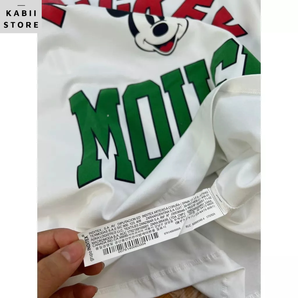 Áo phông dáng thụng tay dài hình hoa phối vai KABII, phông thiết kế đủ size SML tag mac đầy đủ