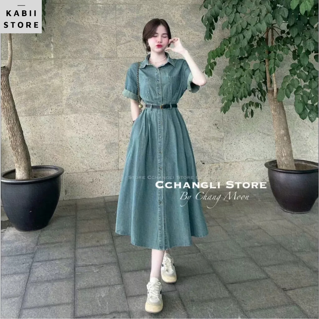 Váy sơ mi thiết kế cúc bọc ZARA, chất vải mango co giãn nhẹ size SML