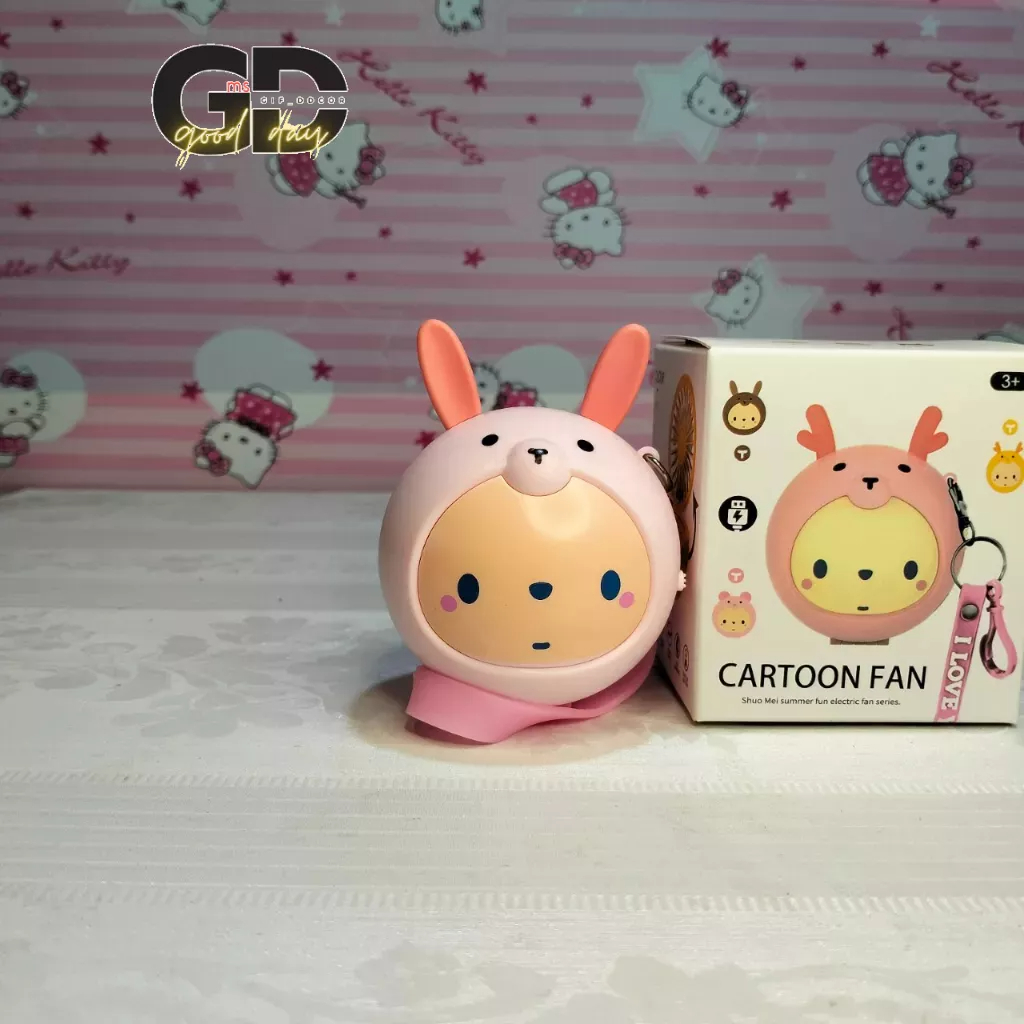 Quạt Mini Kèm Gương Hình Tròn Móc Khoá Tiện Lợi 300mAH Siêu Xinh Siêu Đáng Yêu