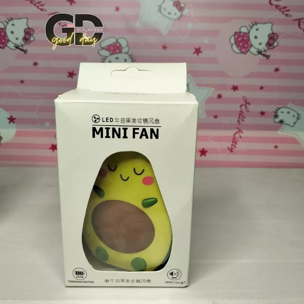 Quạt Mini Cầm Tay 3in1 Hình Quả Bơ -Dễ Thương Cute - Siêu Tiện Lợi - Kèm Dây Đeo