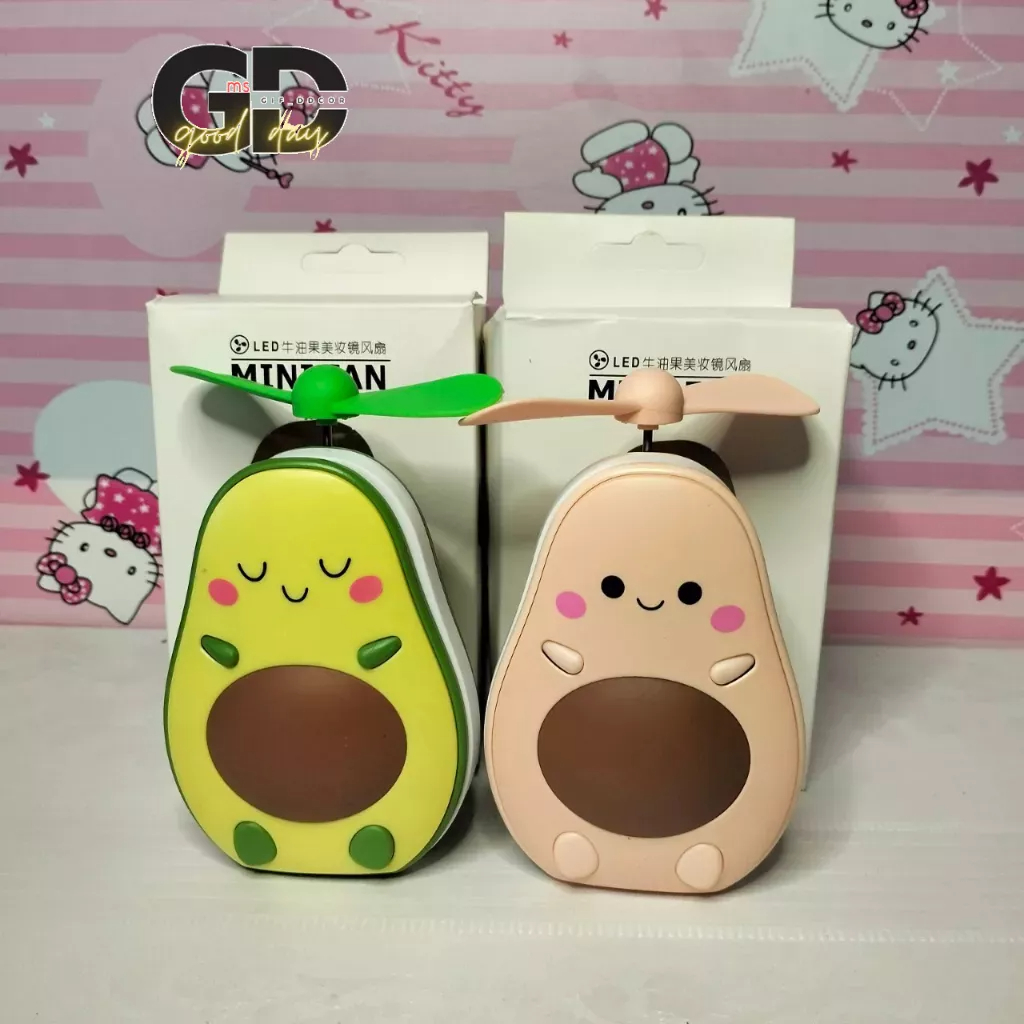 Quạt Mini Cầm Tay 3in1 Hình Quả Bơ -Dễ Thương Cute - Siêu Tiện Lợi - Kèm Dây Đeo