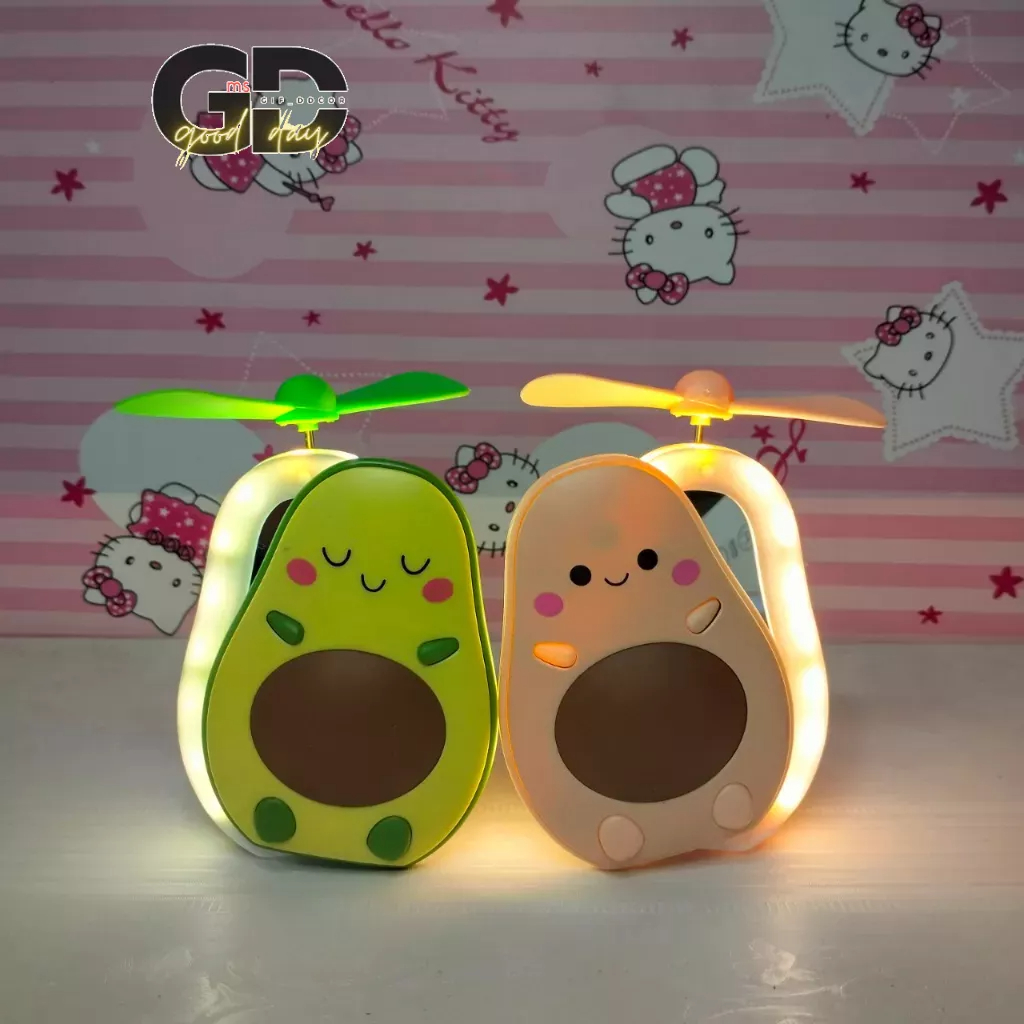 Quạt Mini Cầm Tay 3in1 Hình Quả Bơ -Dễ Thương Cute - Siêu Tiện Lợi - Kèm Dây Đeo