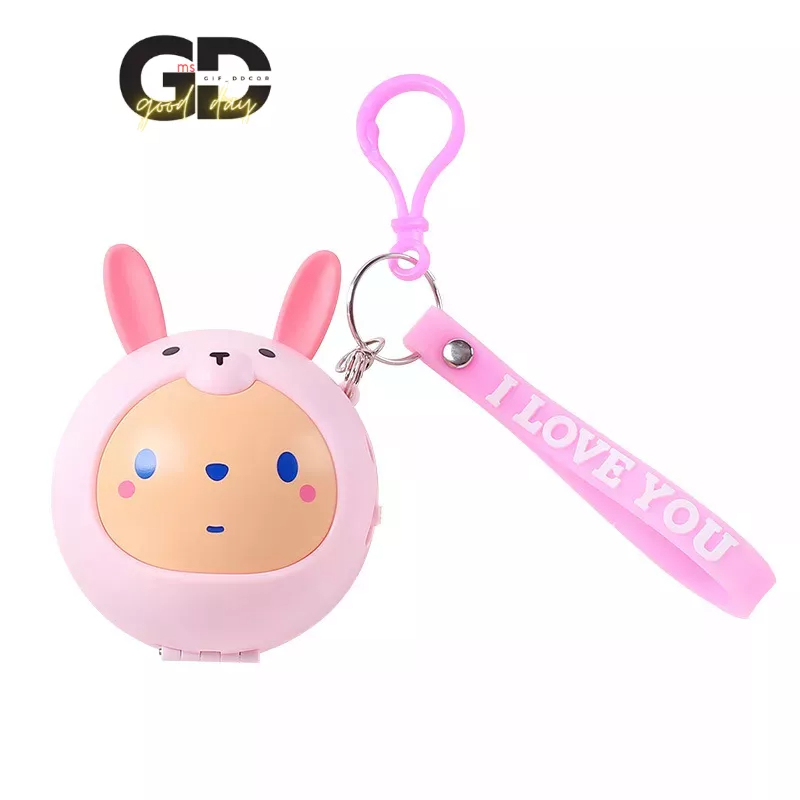 Quạt Mini Kèm Gương Hình Tròn Móc Khoá Tiện Lợi 300mAH Siêu Xinh Siêu Đáng Yêu