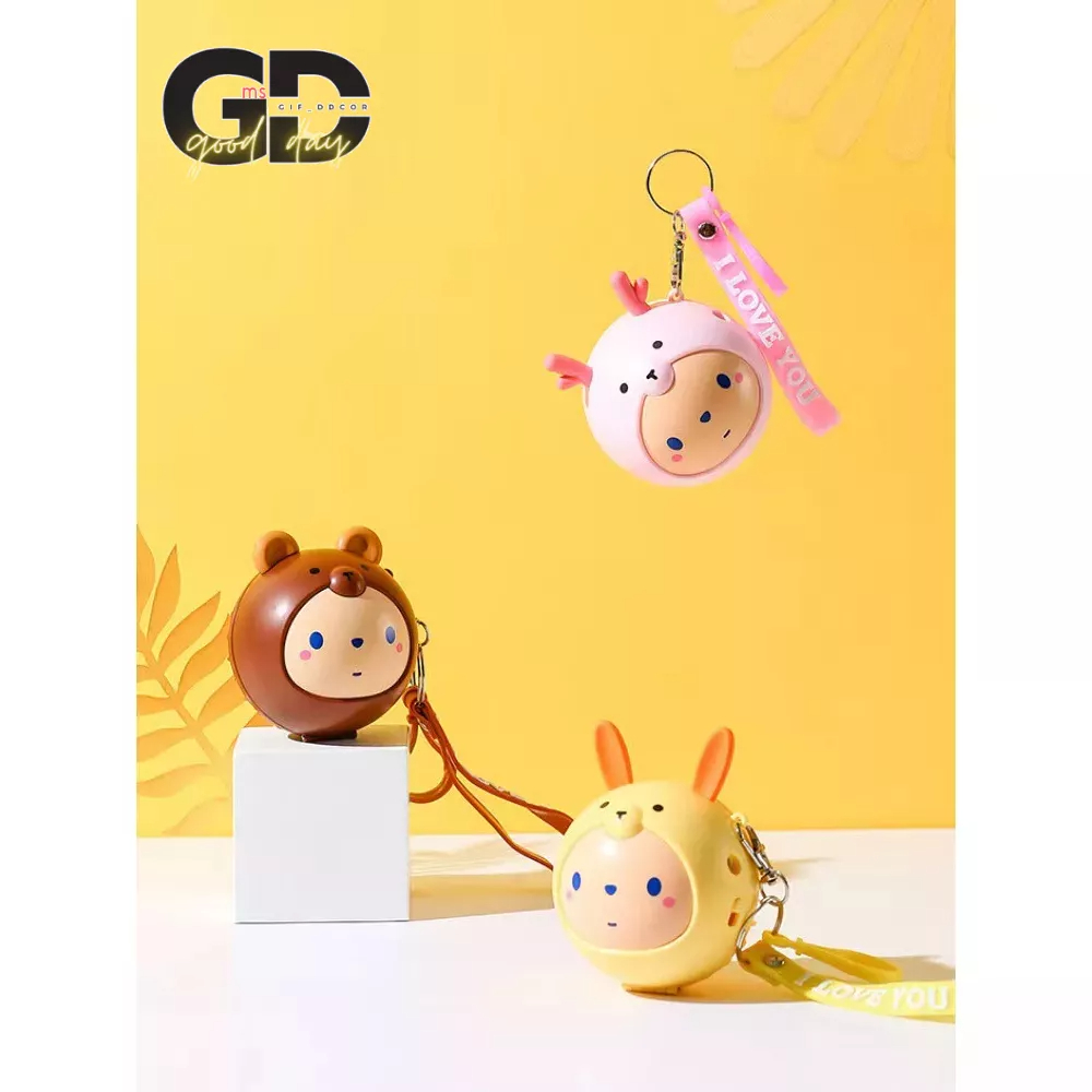 Quạt Mini Kèm Gương Hình Tròn Móc Khoá Tiện Lợi 300mAH Siêu Xinh Siêu Đáng Yêu