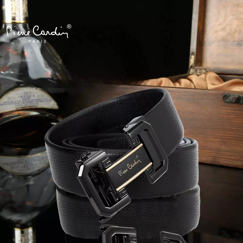 Thắt Lưng Nam Da Bò Thật 100% Cao Cấp Hàng Hiệu Pierre Cardin Dây Nịt Nam Cao Cấp PD124 Hộp Gỗ Làm Quà Tặng, Quà Biếu