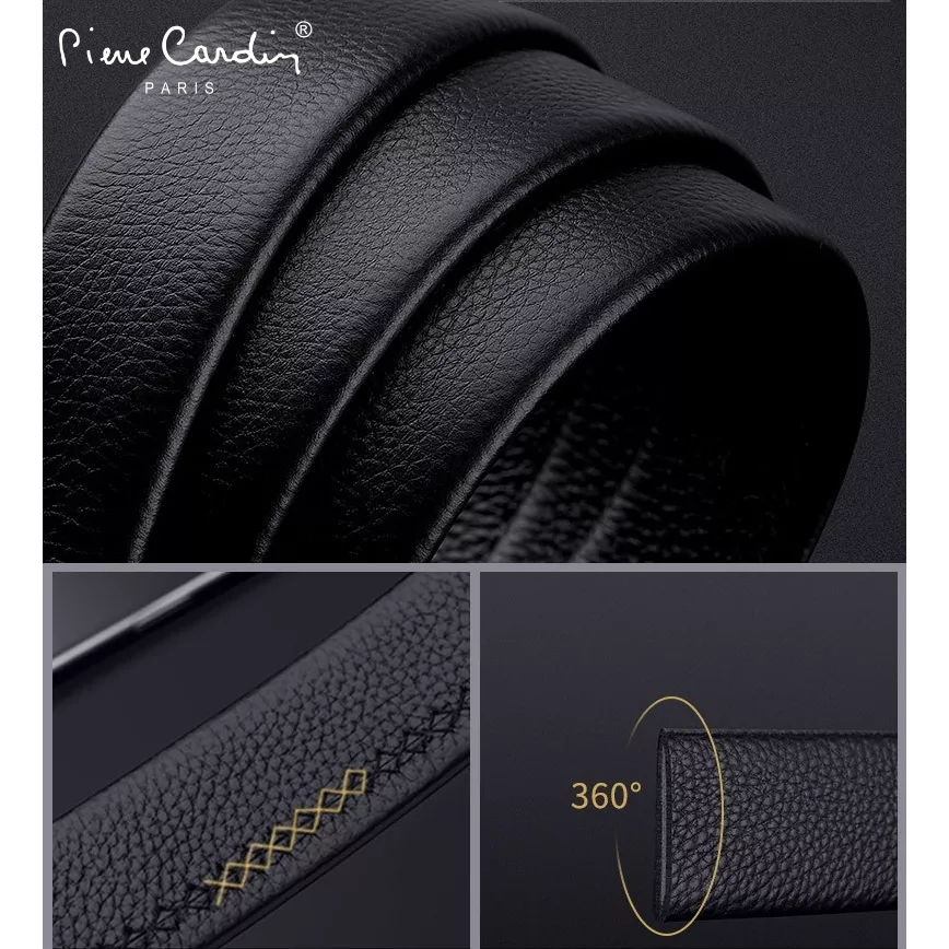 Thắt Lưng Nam Da Bò Thật 100% Cao Cấp Hàng Hiệu Pierre Cardin Dây Nịt Nam Cao Cấp PD124 Hộp Gỗ Làm Quà Tặng, Quà Biếu